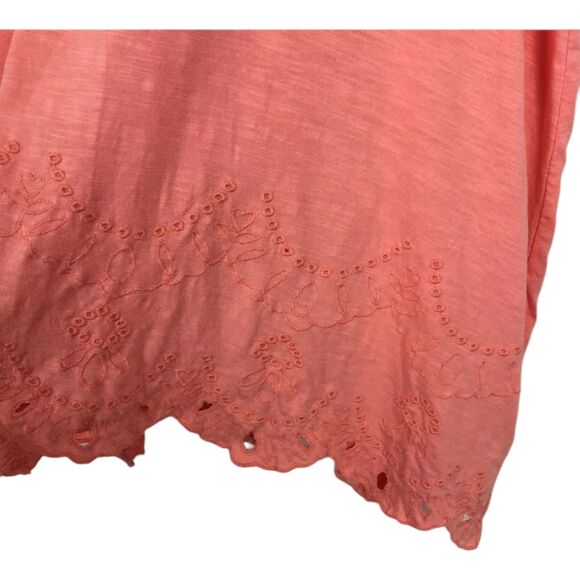 LC Lauren Conrad Peach Pink Tank Top Eyelet Hem Women's Size Medium - Picture 3 of 5